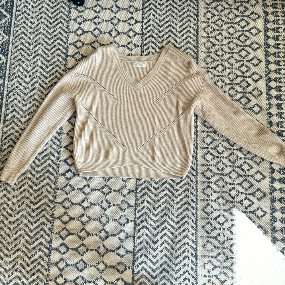 Tan crop sweater